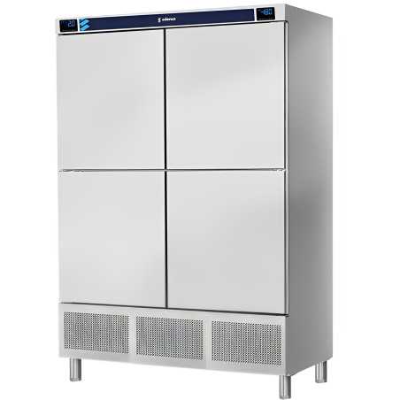 Congelador vertical mixto INOX de 1200 L con 4 puertas