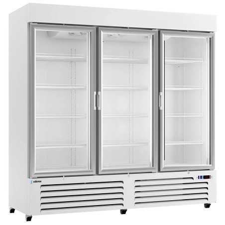 Congelador vertical industrial INOX de 1614 L amb 3 portes de vidre