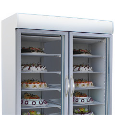 Industrial vertical freezers of 1078 L with 2 glass doors