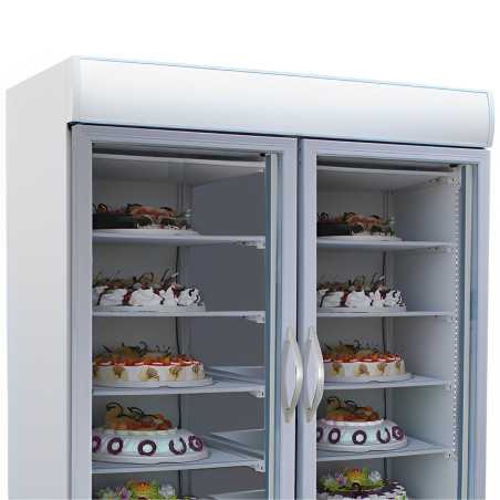 Industrial vertical freezers of 1078 L with 2 glass doors