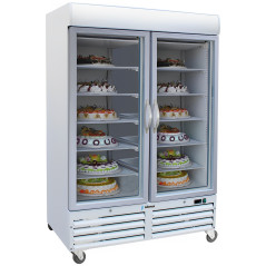 Industrial vertical freezers of 1078 L with 2 glass doors