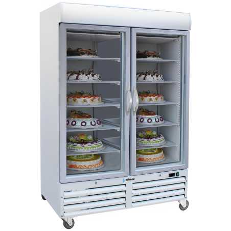 Industrial vertical freezers of 1078 L with 2 glass doors