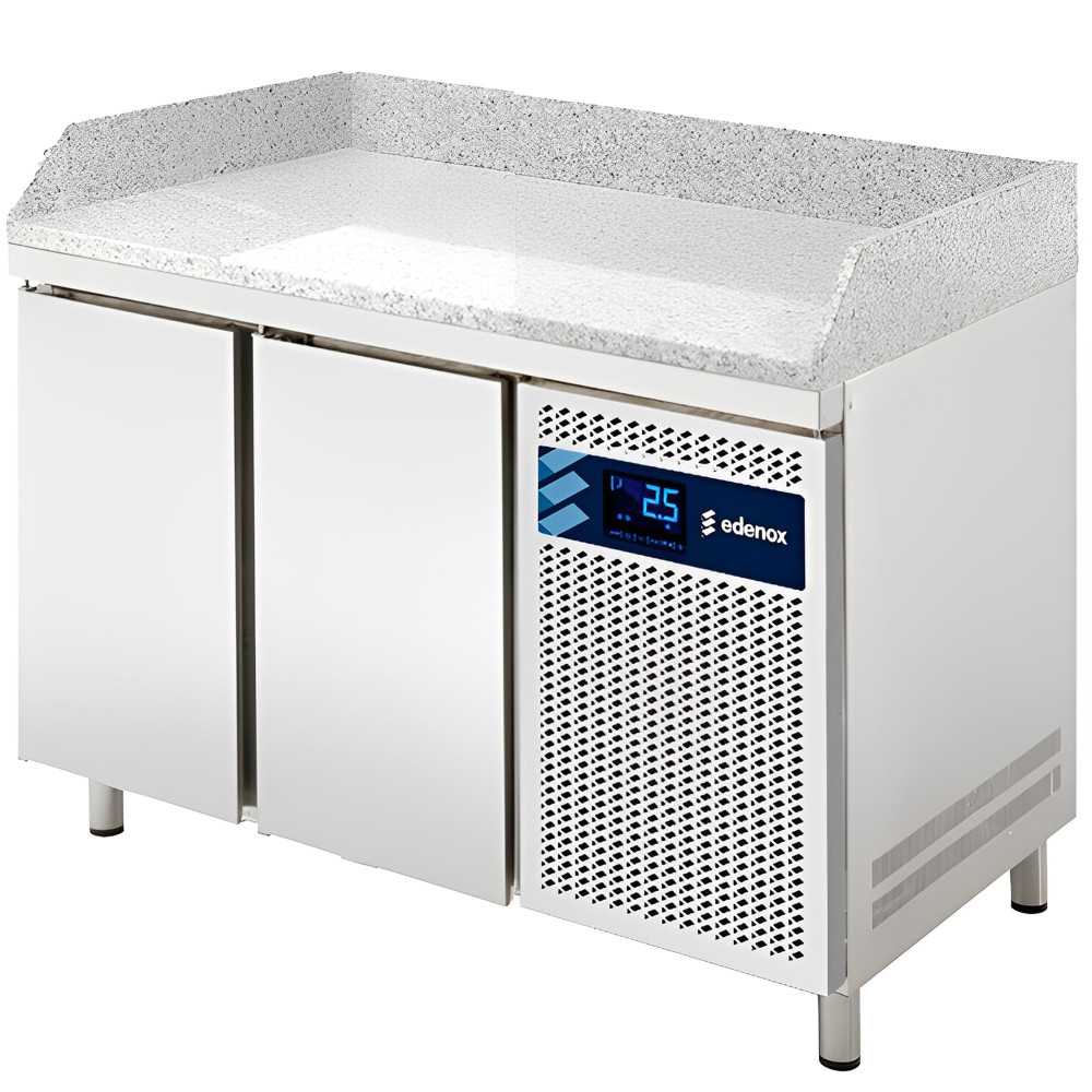 Table industrielle réfrigérée en acier inoxydable GN 1/1 pour pizzas