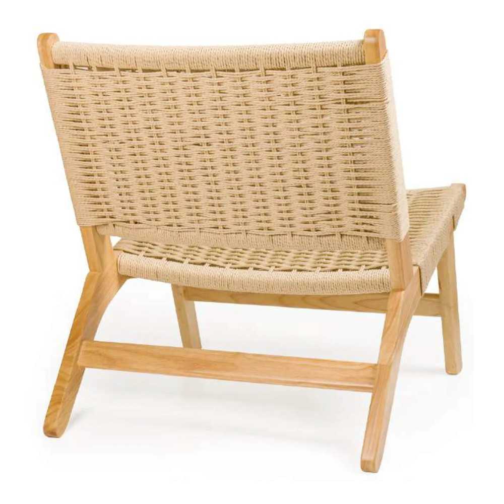 MBH - Lina Indoor Chair in Rubber Wood with Kraft Woven Seat