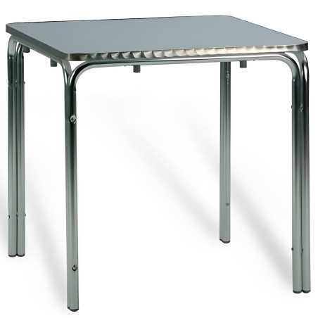Stackable square aluminum table for bars and hotels