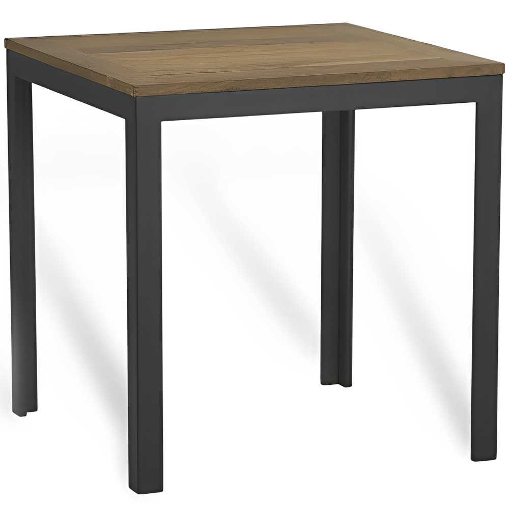 Mesa de aluminio con superficie teca para bares y restaurante Mesa de aluminio con superficie teca para bares y restaurante