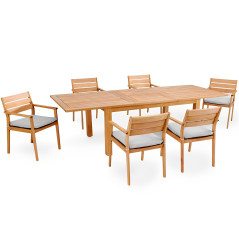 Conjunto de mesas extensibles y sillas para terraza Hanoi