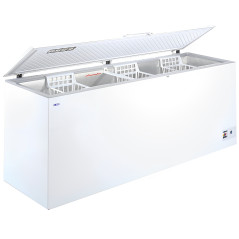 Professional horizontal freezers of 565L and 675L with flip-up door and high efficiency