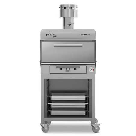 Forn de brasa professional amb safates per a 50 comensals