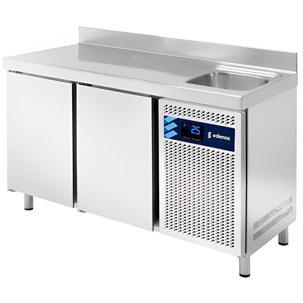 Industrial undercounter INOX with sink, series 600