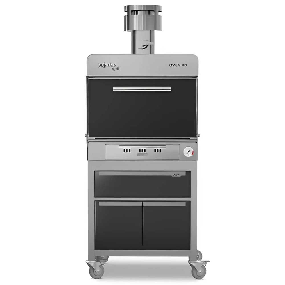 Four à braise professionnel avec rangement et plateau chauffant pour 90 couverts