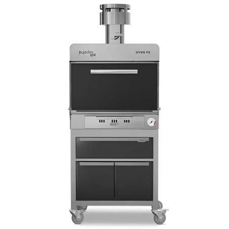 Horno de brasa profesional con almacenamiento y bandeja calentadora 90 comensales