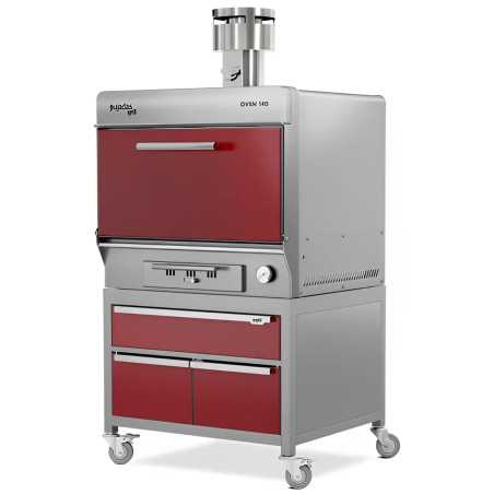 Forn de brasa professional amb emmagatzematge i safata calenta per a 140 comensals