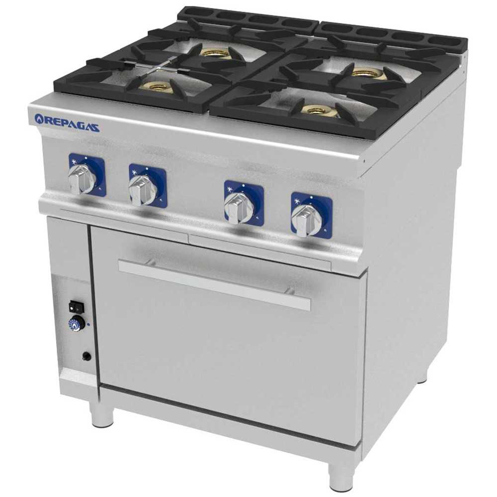 Gas range with 4 burners and oven REPAGAS 750 Pro Line Series Gas range with 4 burners and oven REPAGAS 750 Pro Line Series