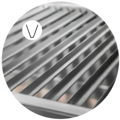 Parrilla abierta profesional sin base refractoria con altura regulable