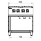 Cocina a gas 4 fuegos profesional 750 SARA by REPAGAS