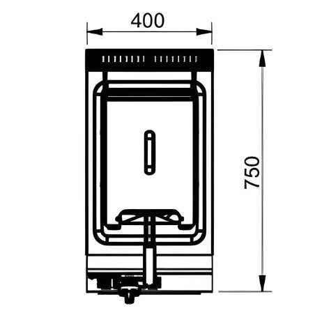 Freidora a gas 1 cuba 16 L profesional 750 SARA by REPAGAS