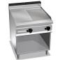 FRY TOP 800 gas cooker in MACROS 700 rectified steel with cabinet