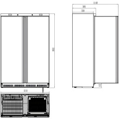 Armari mixt industrial doble 744 litres nevera/congelador