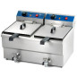 Friteuse électrique double à poser 26L avec robinets de vidange Worldmai Friteuse électrique double à poser 26L avec robinets de vidange Worldmai
