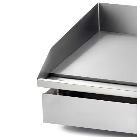 MBH - Surface de cuisson en acier avec rebord anti-projections pour cuisines industrielles et bars.