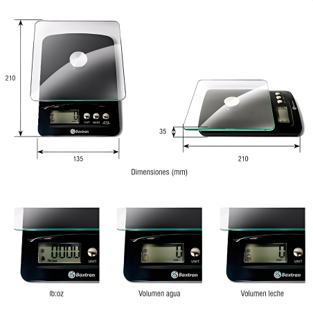 Small professional kitchen scale with batteries up to 5 kg