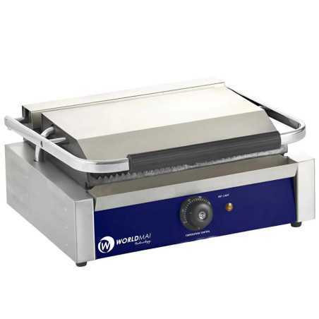 Grill eléctrico WORLDMAI profesional con placas acanaladas 44 x 41 cm, Nuevo de Exposición