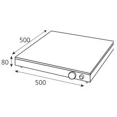 Placa caliente profesional de cristal templado 500
