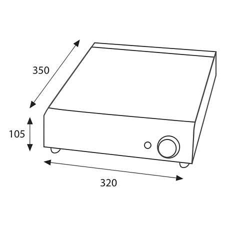 Professional ceramic hob with 1 cooking zone