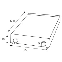 Placa de vitroceràmica professional amb 2 zones de cocció
