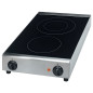 Table de cuisson vitrocéramique professionnelle avec 2 zones de cuisson