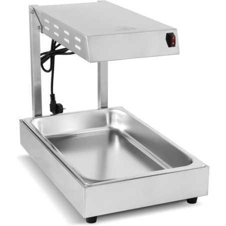Calentador eléctrico de patatas fritas 600 W INOX profesional. Mantenedor de fritos Industrial. De exposición