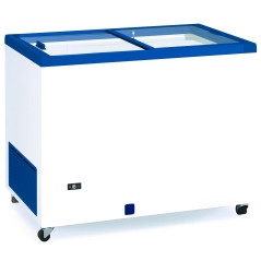 Commercial chest freezer with glass door, 304 liters and 100 cm
