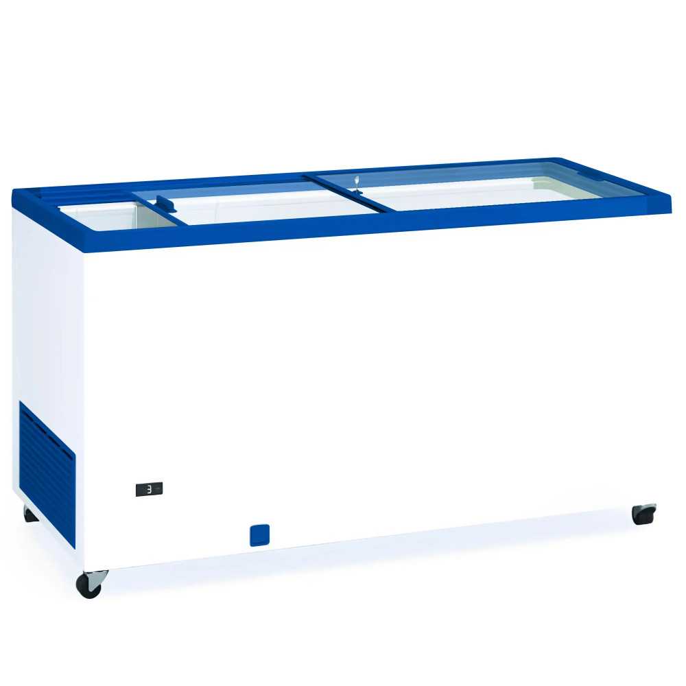 Arcón congelador industrial puerta de cristal 470 litros y 150 cm