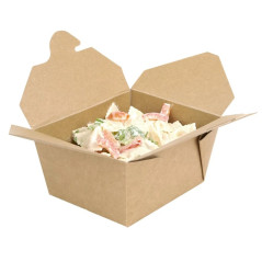 Contenants alimentaires à emporter 600 ml carton compostable kraft (400 pcs.)