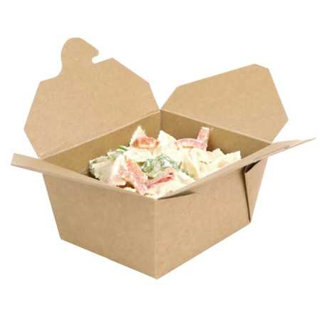 Contenants alimentaires à emporter 600 ml carton compostable kraft (400 pcs.)