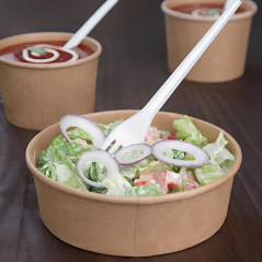 Disposable paper salad bowls with lid 500 to 1000 ml (Pack of 300)