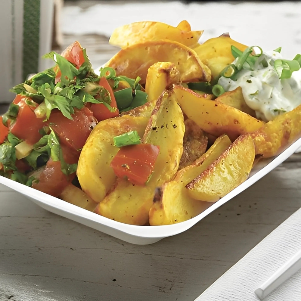 Compostable bagasse tray for fried food 175 mm (500 pcs.)