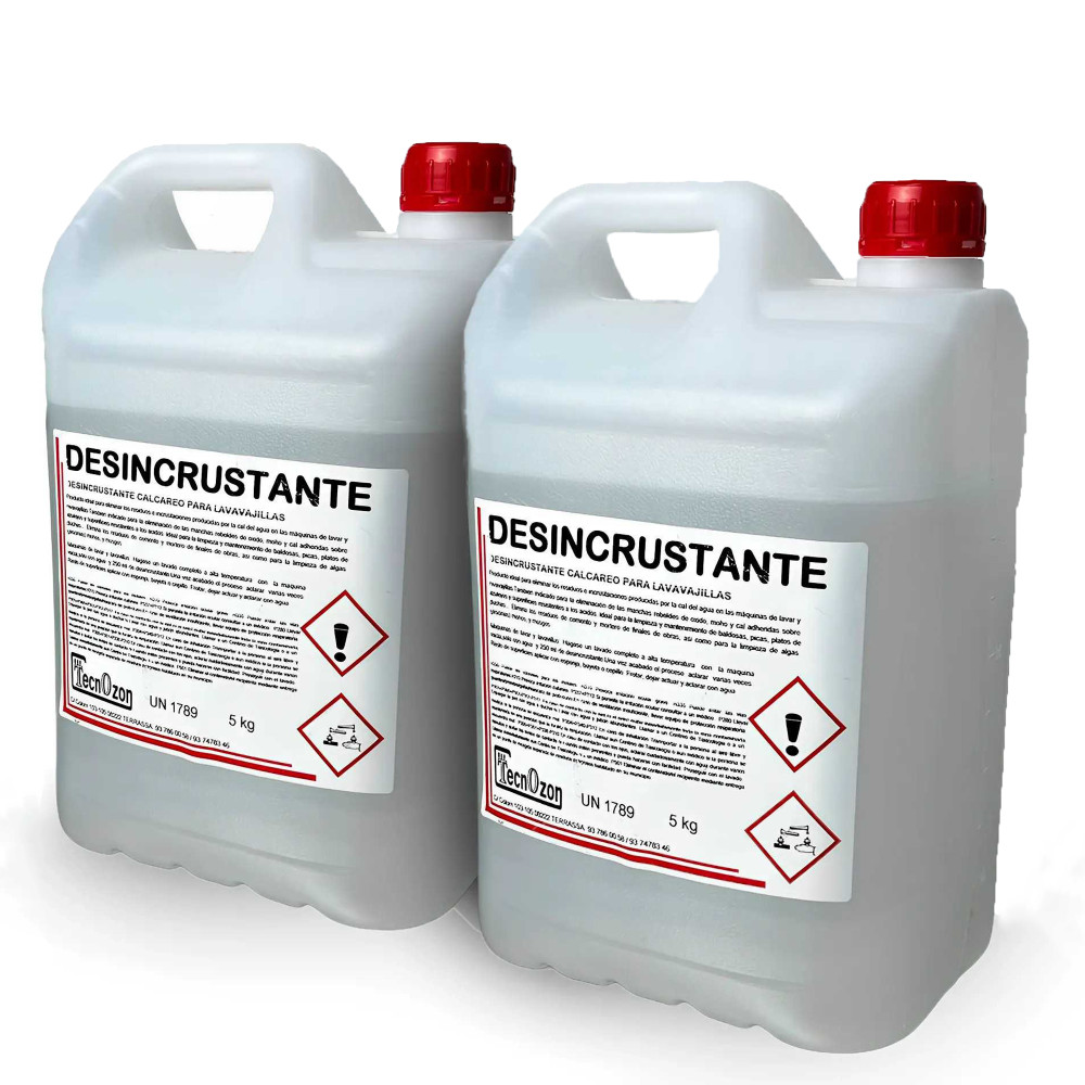 Pack de 2 garrafes desincrustant calcari de 5 kg per a rentavaixelles i maquinària
