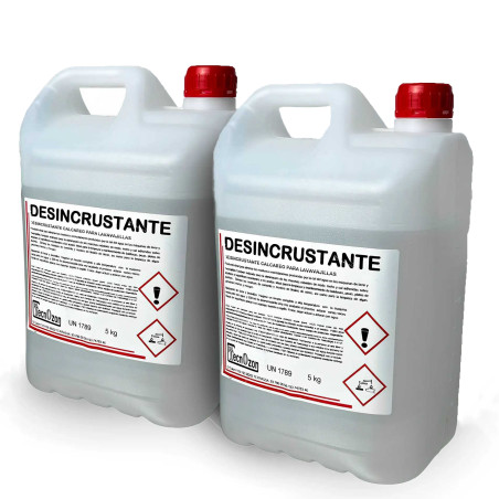 Pack de 2 bidons détartrant calcaire 5 kg pour lave-vaisselle et machines