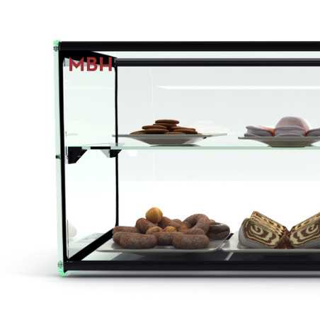 Vitrine neutre vitrée à poser SLIM 92 cm sur comptoir avec étagère