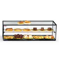 Vitrina expositora neutra 120 cm 2 pisos con iluminación led, de exposición