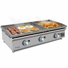 Plancha Lux Worldmai à gaz 60+40 cm en acier laminé
