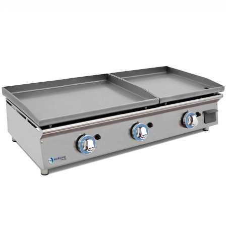 Plancha Lux Worldmai a gas 60+40 cm en acero laminado