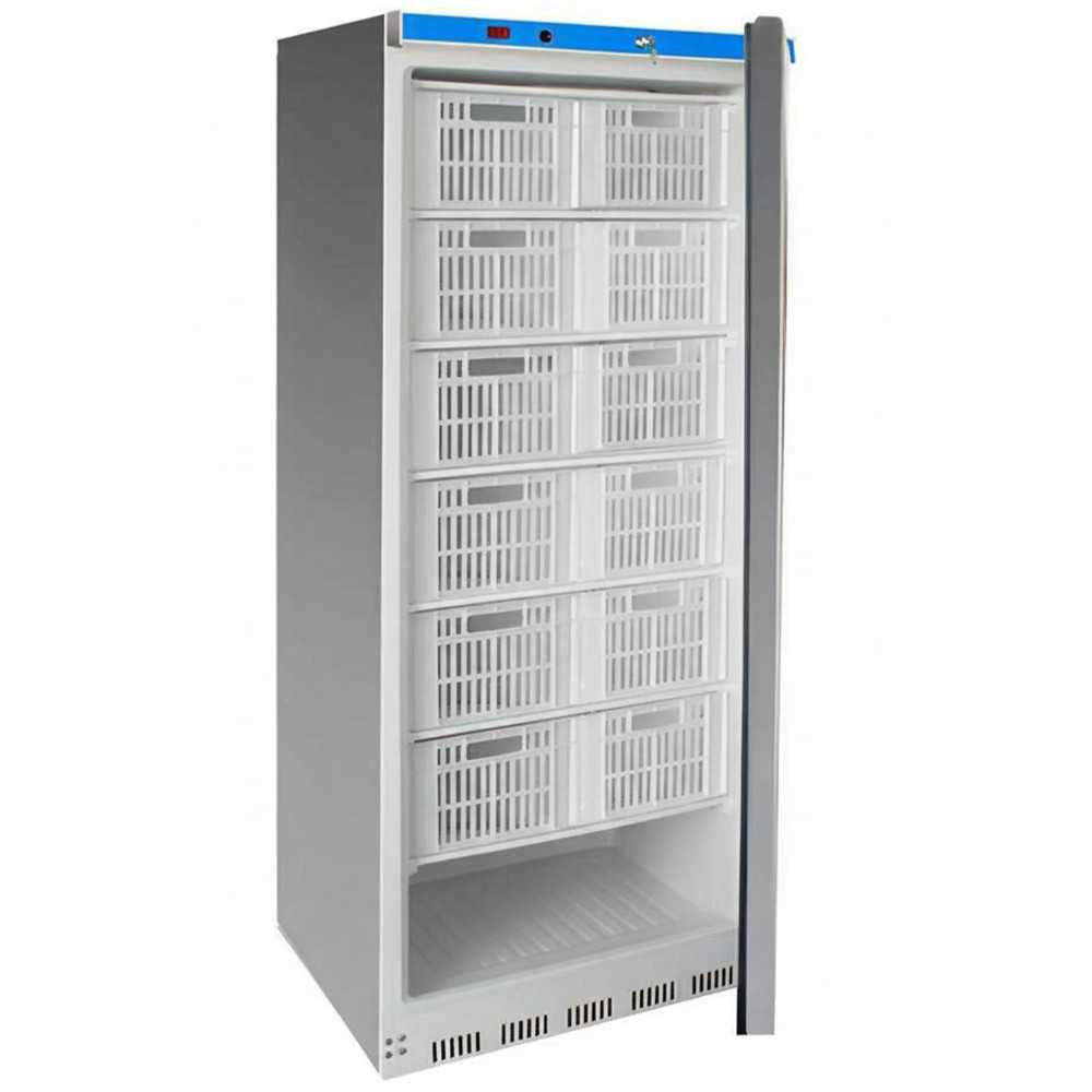 Congelador vertical industrial INOX de 600 L con cajones