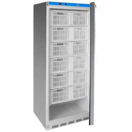 Congelador vertical industrial INOX de 600 L amb calaixos