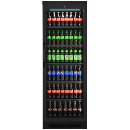 MBH - Armario refrigerado expositor bebidas negro. Diseño elegante, autoservicio en restauración.