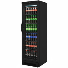 Commercial Black Vertical Display Refrigerator with Glass Door 358L