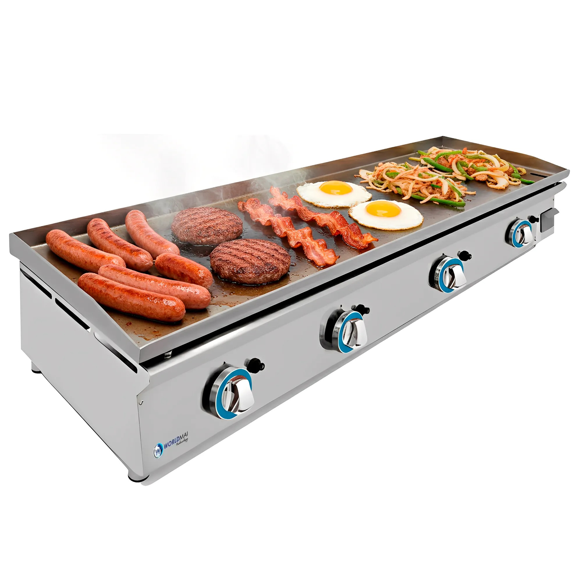 MBH - 120 cm commercial gas griddle with laminated steel plate for professional catering kitchens.