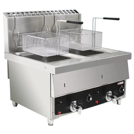 Professional countertop gas fryer 10 + 10 liters